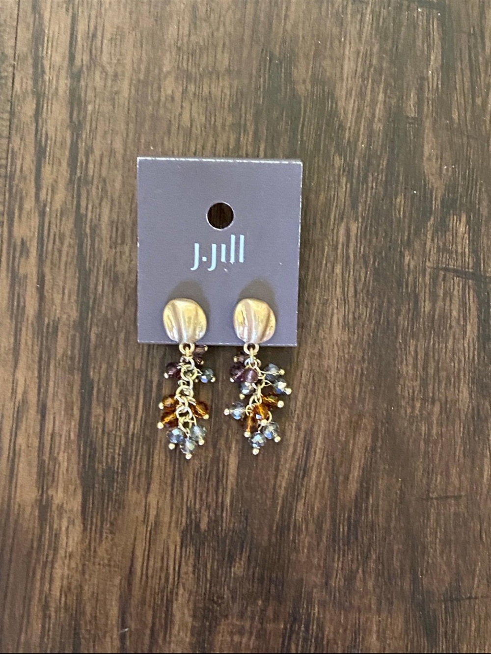 J.jill beaded Earring in gold color size 1.25”
